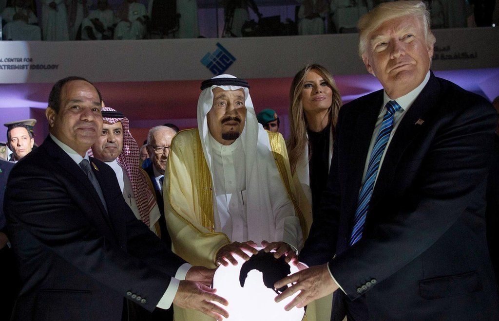 Donald Trump and Saudi Kin in Saudi Arabia